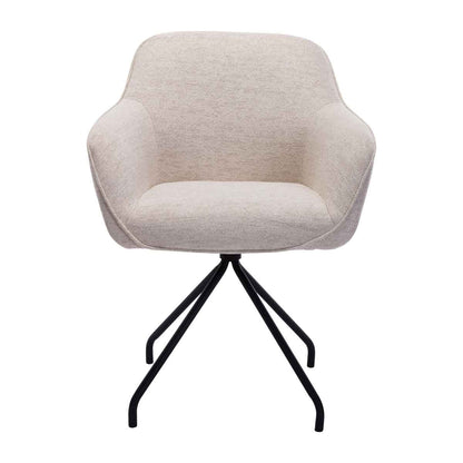 Levi Swivel Fabric Dining Arm Chair