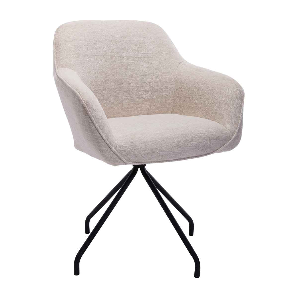 Levi Swivel Fabric Dining Arm Chair