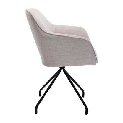 Levi Swivel Fabric Dining Arm Chair