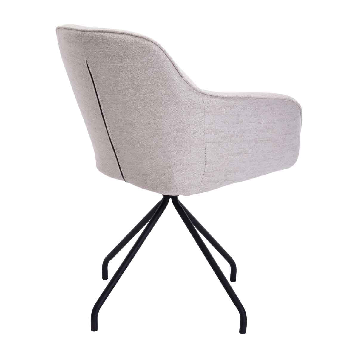 Levi Swivel Fabric Dining Arm Chair
