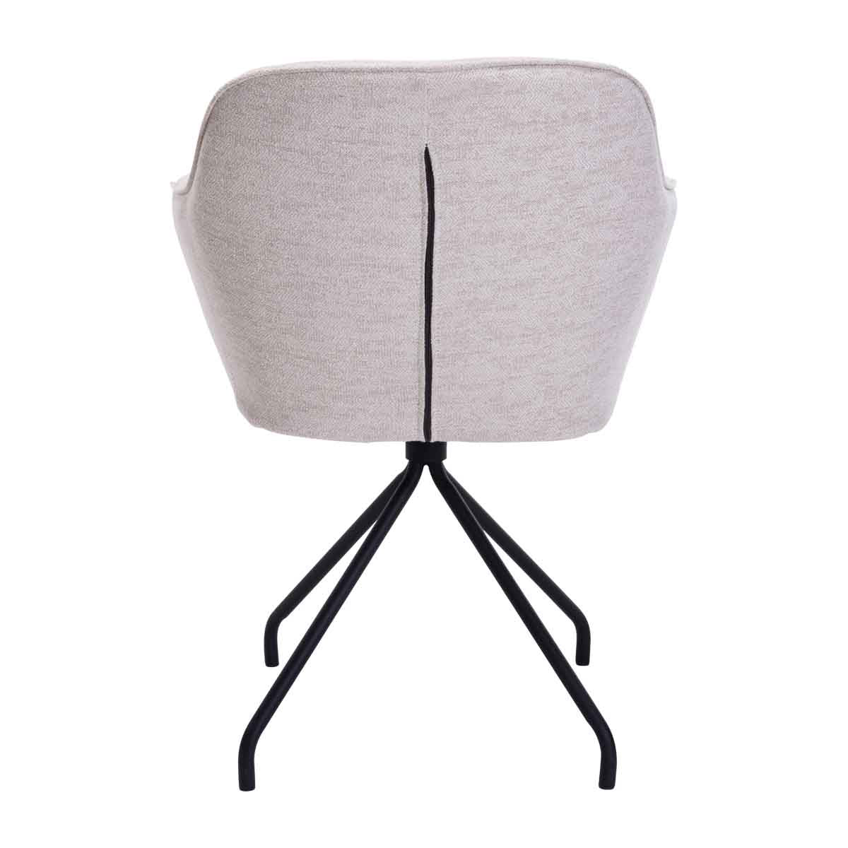 Levi Swivel Fabric Dining Arm Chair