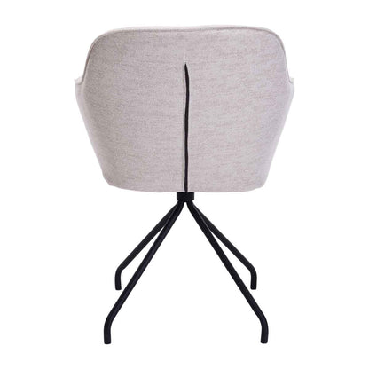 Levi Swivel Fabric Dining Arm Chair