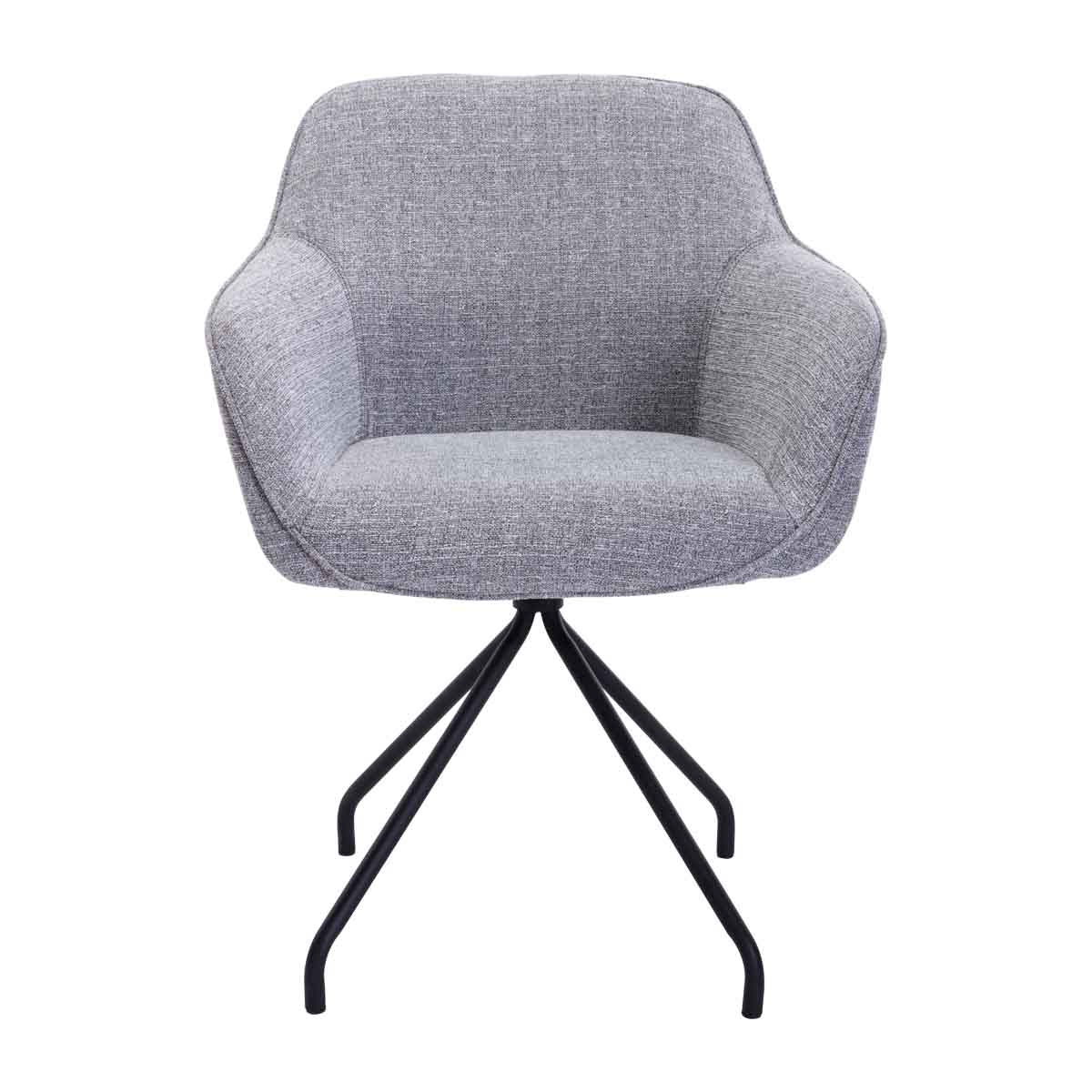 Levi Swivel Fabric Dining Arm Chair