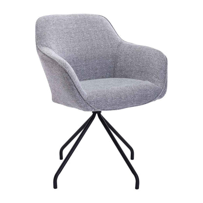 Levi Swivel Fabric Dining Arm Chair