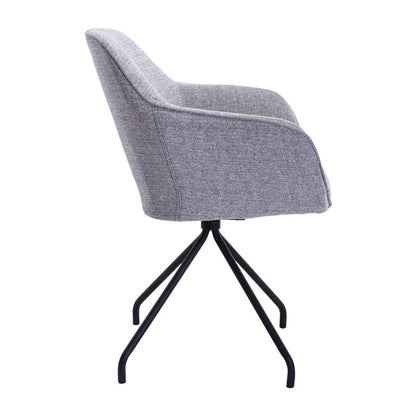 Levi Swivel Fabric Dining Arm Chair