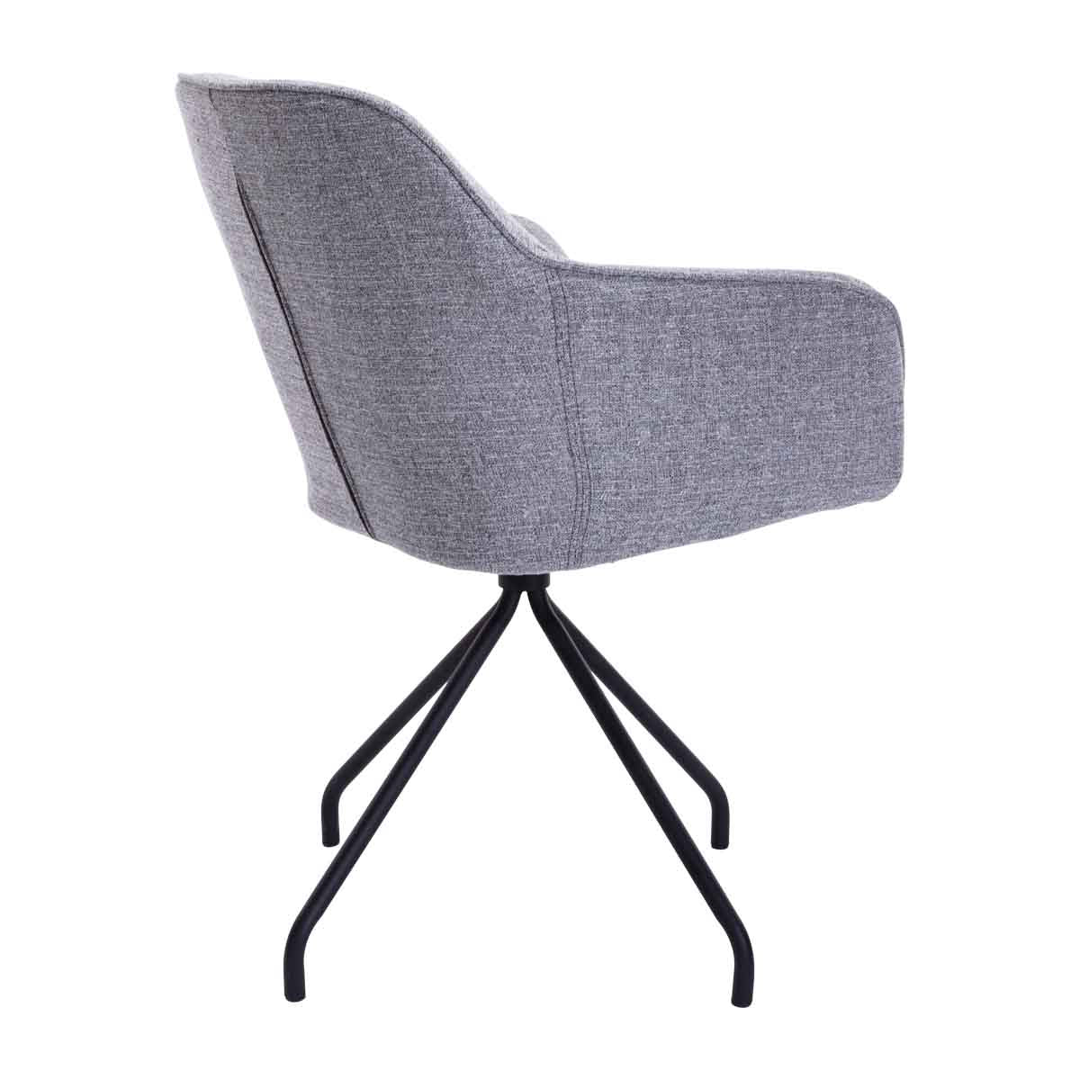 Levi Swivel Fabric Dining Arm Chair