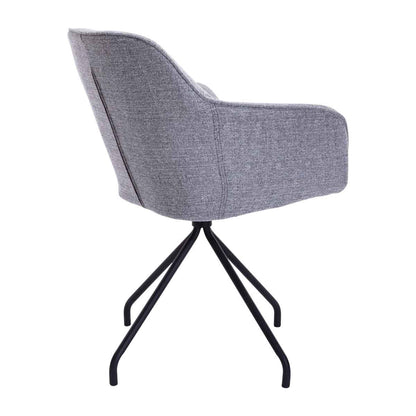 Levi Swivel Fabric Dining Arm Chair