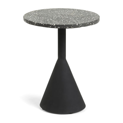 Delano Side Table (Black, Black Terrazzo, 40cm Diameter)