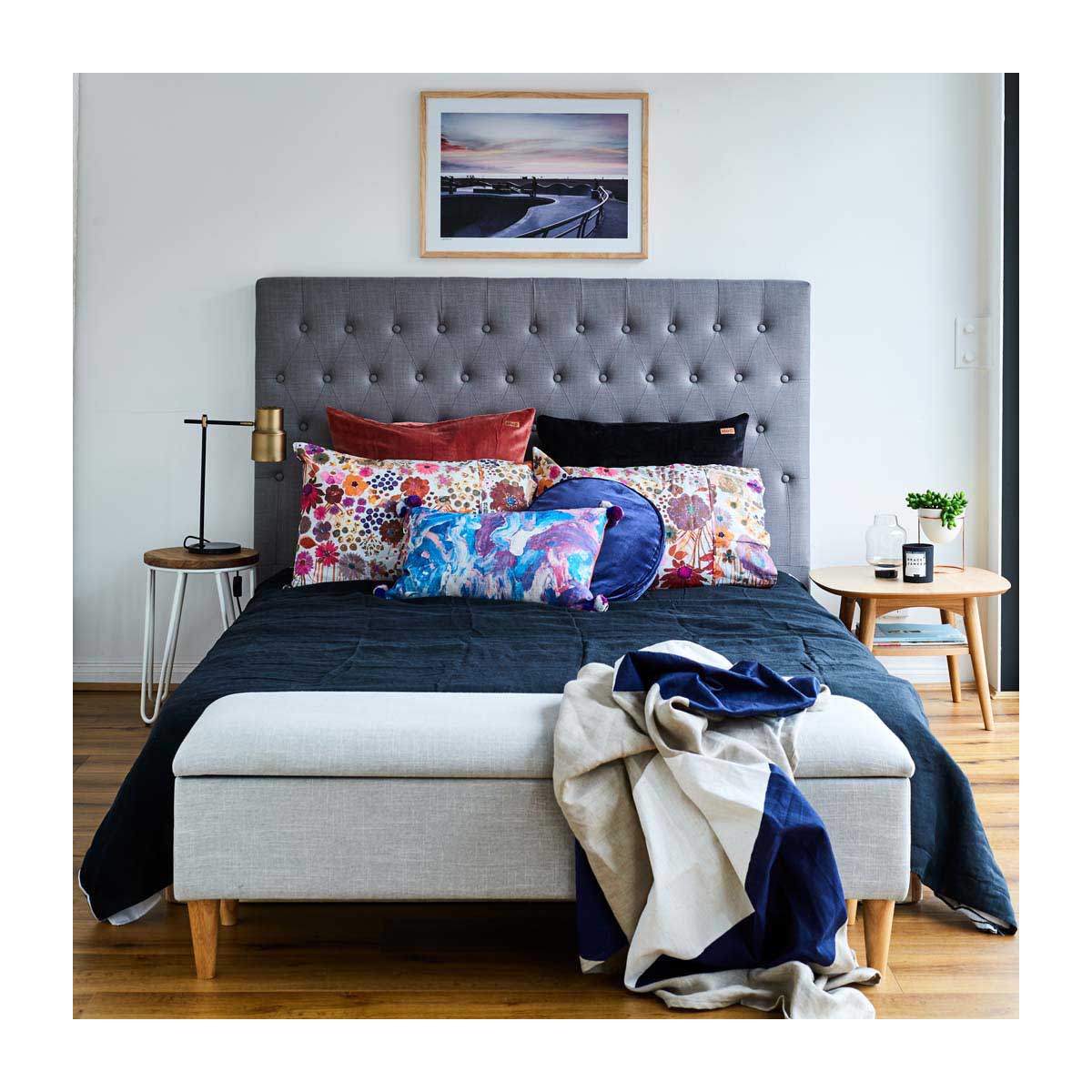 Charlotte Fabric Storage Bench