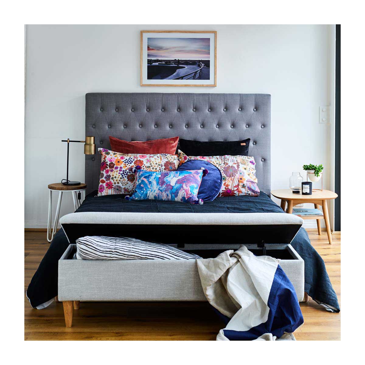 Charlotte Fabric Storage Bench