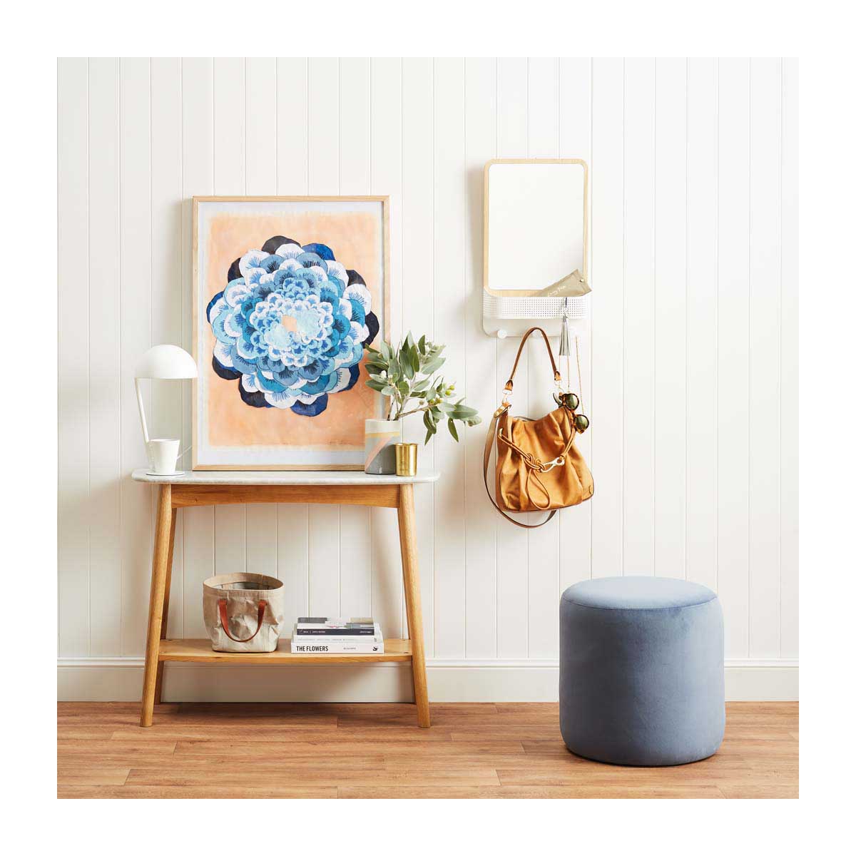 Oia White Marble Console Table